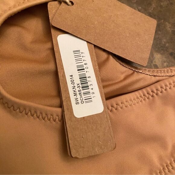 NWT SKIMS ONE SHOULDER MONOKINI SWIMSUIT OCHRE FIRM Nude - Picture 6 of 6